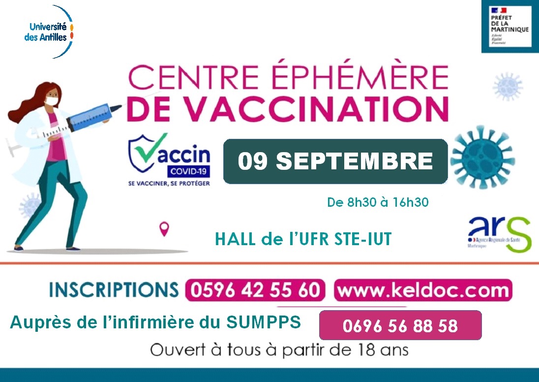 Centre de vaccination ephémère campus de Schoelcher